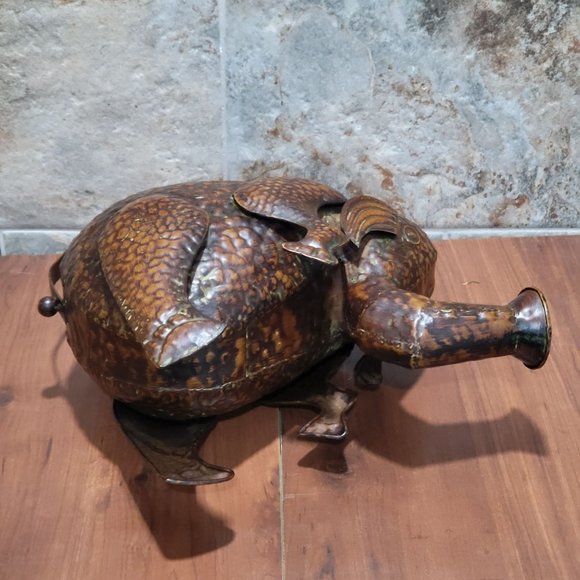 Vintage Metal Elephant Hammered Copper Water Can - Picture 8 of 15